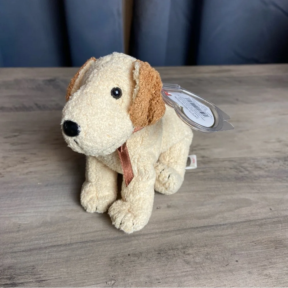 TY Beanie Baby – Rufus – Dog -‎ 2000, Brown and Cream puppy